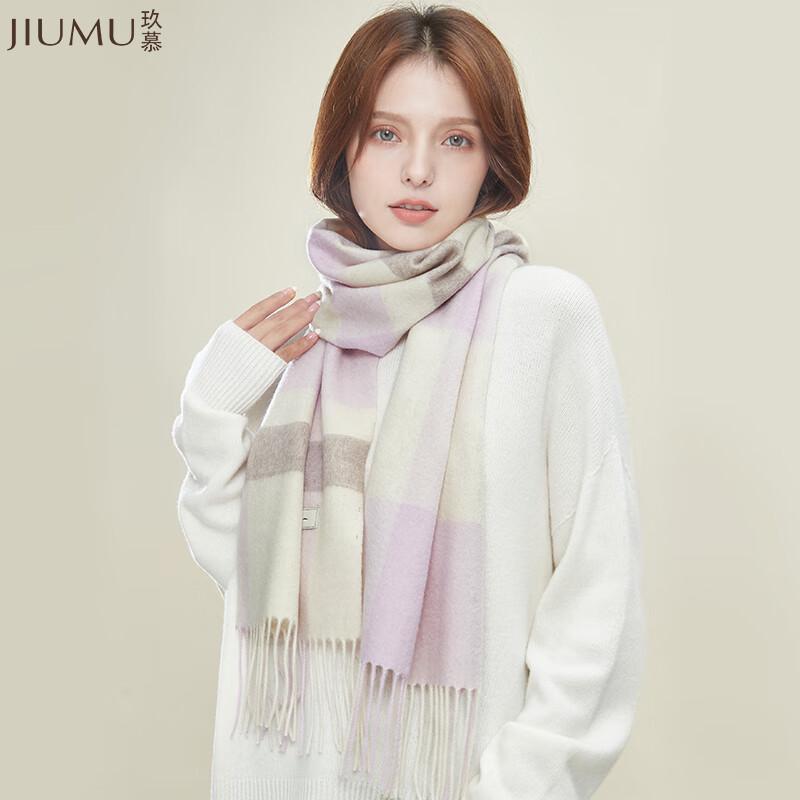 JIUMU Women's Pure Wool Knitted Scarf