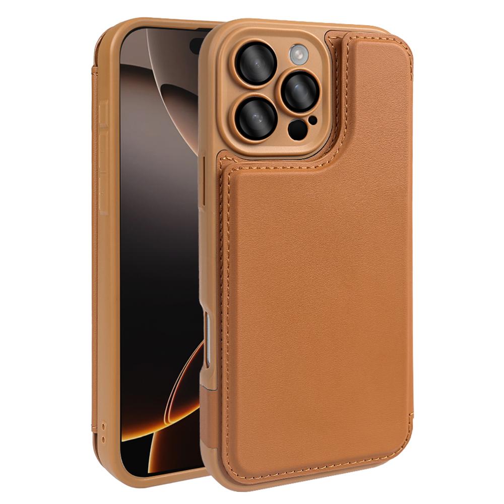 

For iPhone 16 Pro Max Magnetic Case RCS Eco Friendly Flip Phone Cover with Kickstand RFID Blocking D