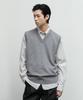 Blankroom V-Neck Knit Vest_Gray