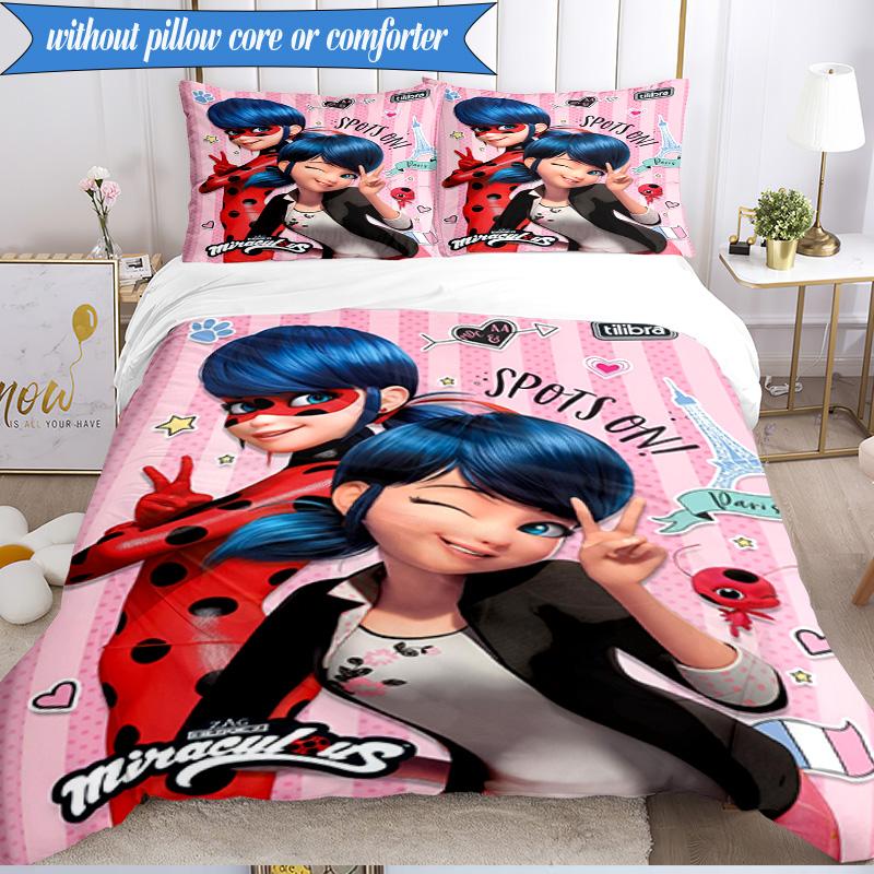 3PCS Miraculous Adventures Bedding Set,Including 1pc Duvet Cover And 2pcs Pillowcases Perfect for Bedroom, Dormitory, Fan Christmas gift