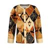 Women's Halloween Print Long Sleeve Knit Button Front Cardigan
