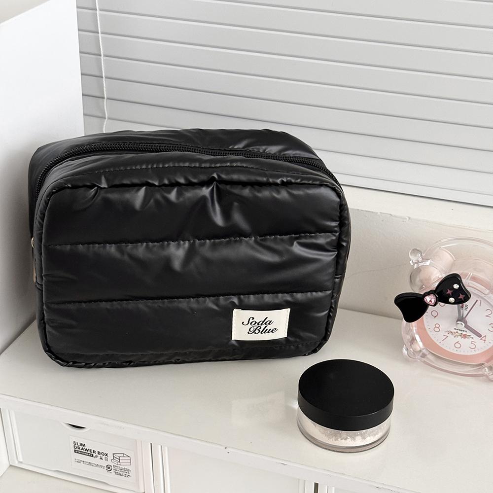

Luxury Large Capacity Waterproof Makeup Handbag Travel Women Cosmetic Toiletry Storage Pouch Elegant Ladies Square Zipper Bag чорний