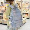 Schoolbag High Value Star Backpack Female Student Schoolbag Junior High School Schoolbag Female Large Capacity Lightweight Korean Version Simple