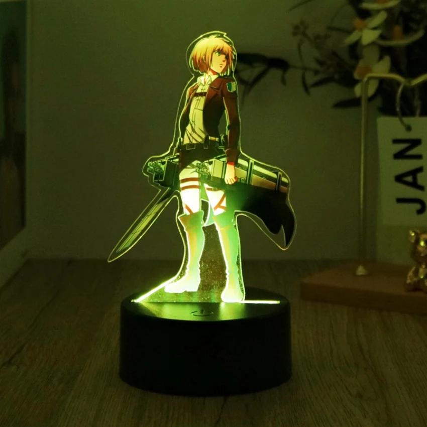 Anime Figures 3D Lamps Attack On Titan LED Night Light Cartoon Children Gifts 7 Colors Smart Touch USB Lamp Bedroom Decoration