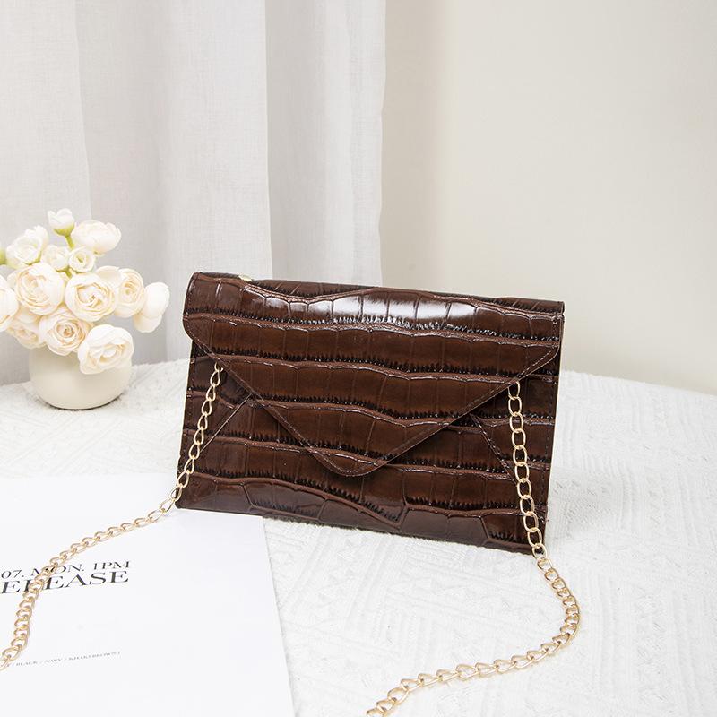 New Fashion Card Bag Clutch Bag Envelope Bag Stone Pattern Multifunctional Waterproof Glossy Retro Card Bag