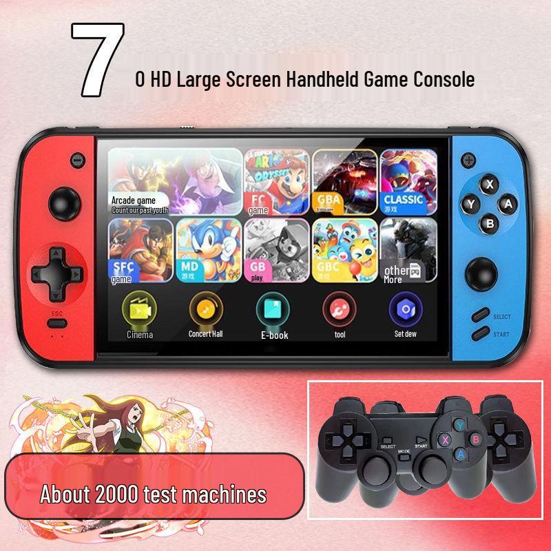 7-Inch HD Handheld Game Console with Joystick and Retro Arcade Games