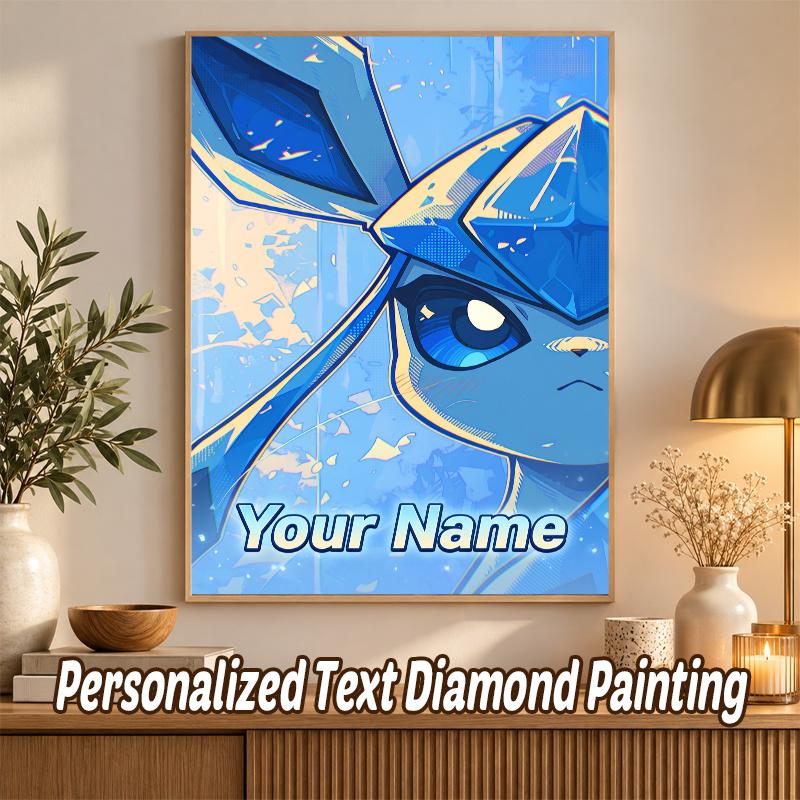 Glaceon Custom Name Diamond Painting Personalized 5D Full Drill DIY Diamond Art Home Decor