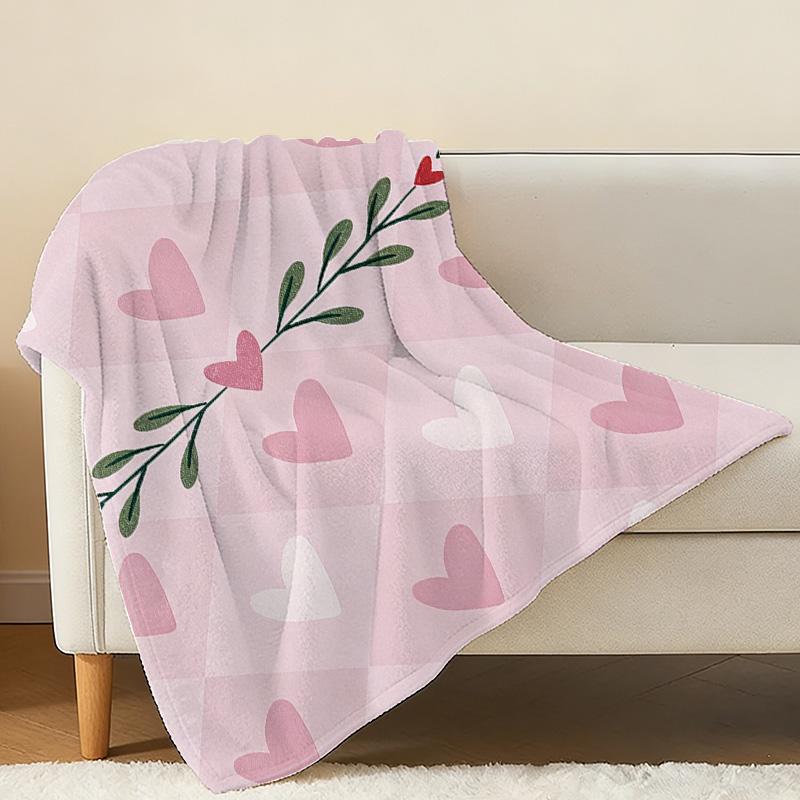 Heart Series Plush Fleece Blanket Soft, Warm & Cozy for Home, Ideal Valentine's Day Gift