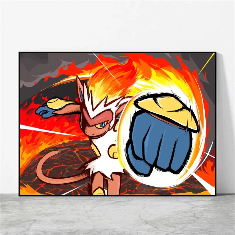 Canvas Wall Art Pokemon Genga Aesthetic Poster Cuadros Best Gifts Kid Action Figures Modern Home Modular Painting Waterproof