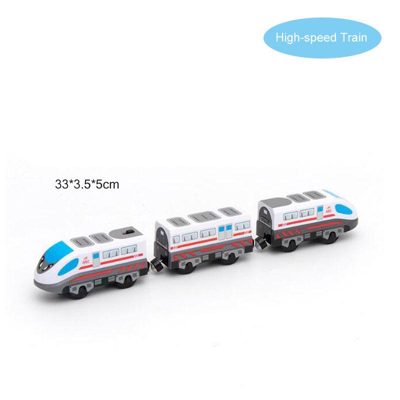 Kids Electric Train Toys Set Train Diecast Slot Toy Fit Standard Wooden Train Track Railway Gift For Children