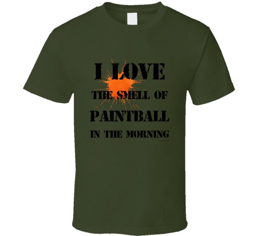 I Love The Small Of Paintball In The Morning Funny Gift Airsoft T Shirt S
