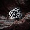 Norse Vikings Runes Celtic Knot Ring Vegvisir Symbol Compass Silver Ring Pagan Supernatural Talisman Jewelry
