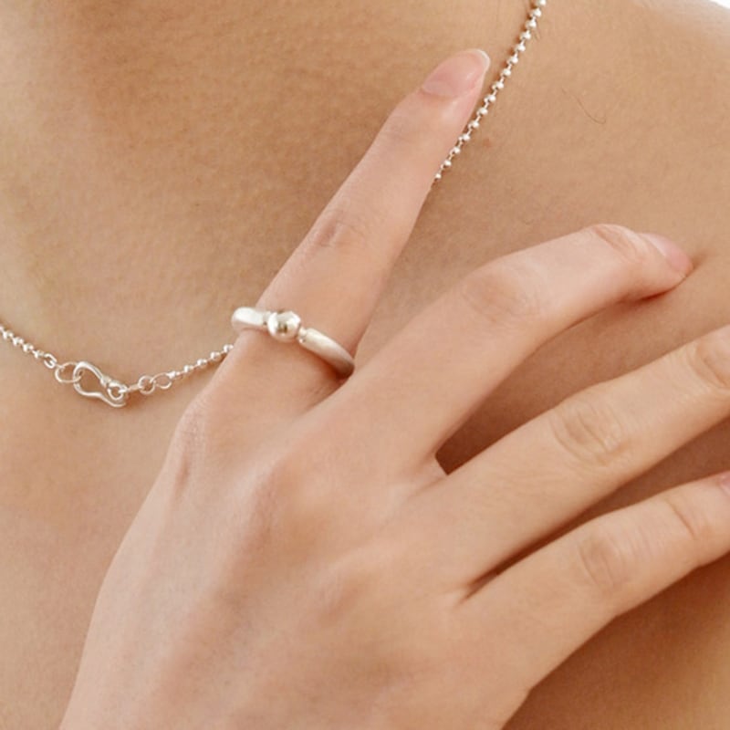 

LAYERMOOD 24 Matt ball Ring-silver925 No. 13