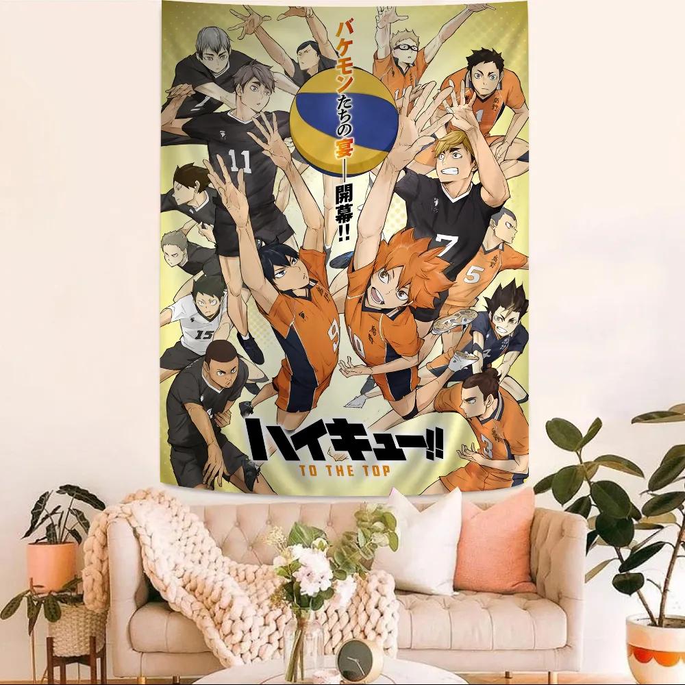 HHaikyuu Anime Volleyball Manga Wandteppich Wandbehang Kunst für Schlafzimmer Wohnzimmer Studentenwohnheim Heimdekoration