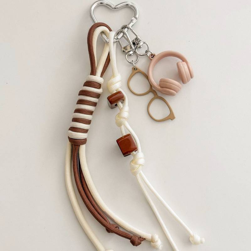 Gold Star Beaded Keychain For Bags And Mobile Phones Korean Style Accessories