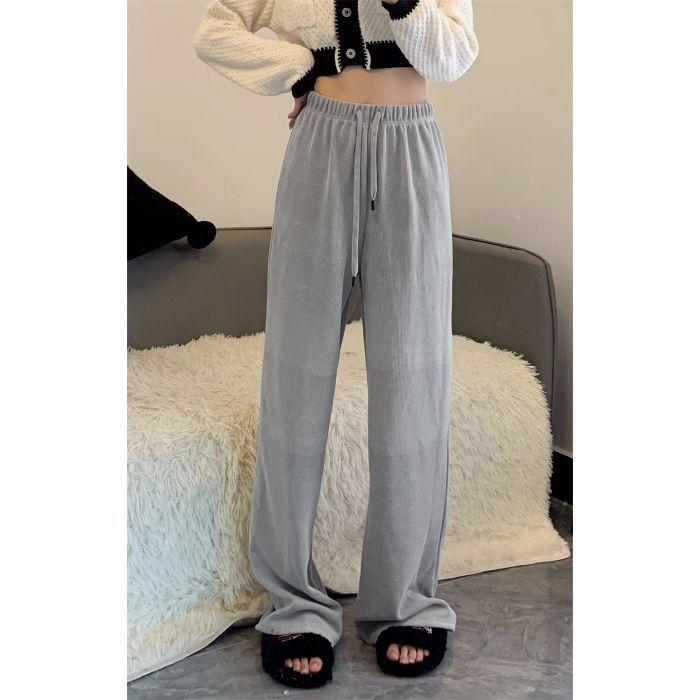 Autumn Soft Glutinous Walk Pants Gentle Casual Pants Women Loose Slimming Wide-leg Long Trousers