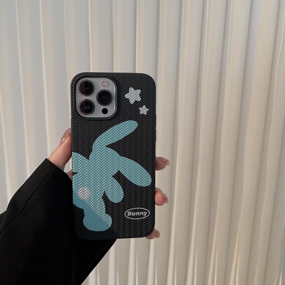 The minimalist rabbit phone case is suitable for iPhone 13, iPhone 15, iPhone 16 Pro Max