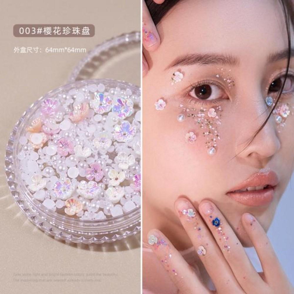 Machiaj pentru ochi Fața Decoratiuni faciale Plasture Fluture Diamant Perla Adeziv Stras Sclipici Paiete DIY Decorare Nail Art 1 cutie