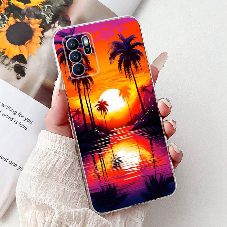 Modische Malerei Hülle Für OPPO Reno6 Z CPH2237 Weiche Silikon TPU Handyhüllen Für Oppo Reno 6Z 5G Rückseiten Stoßfänger