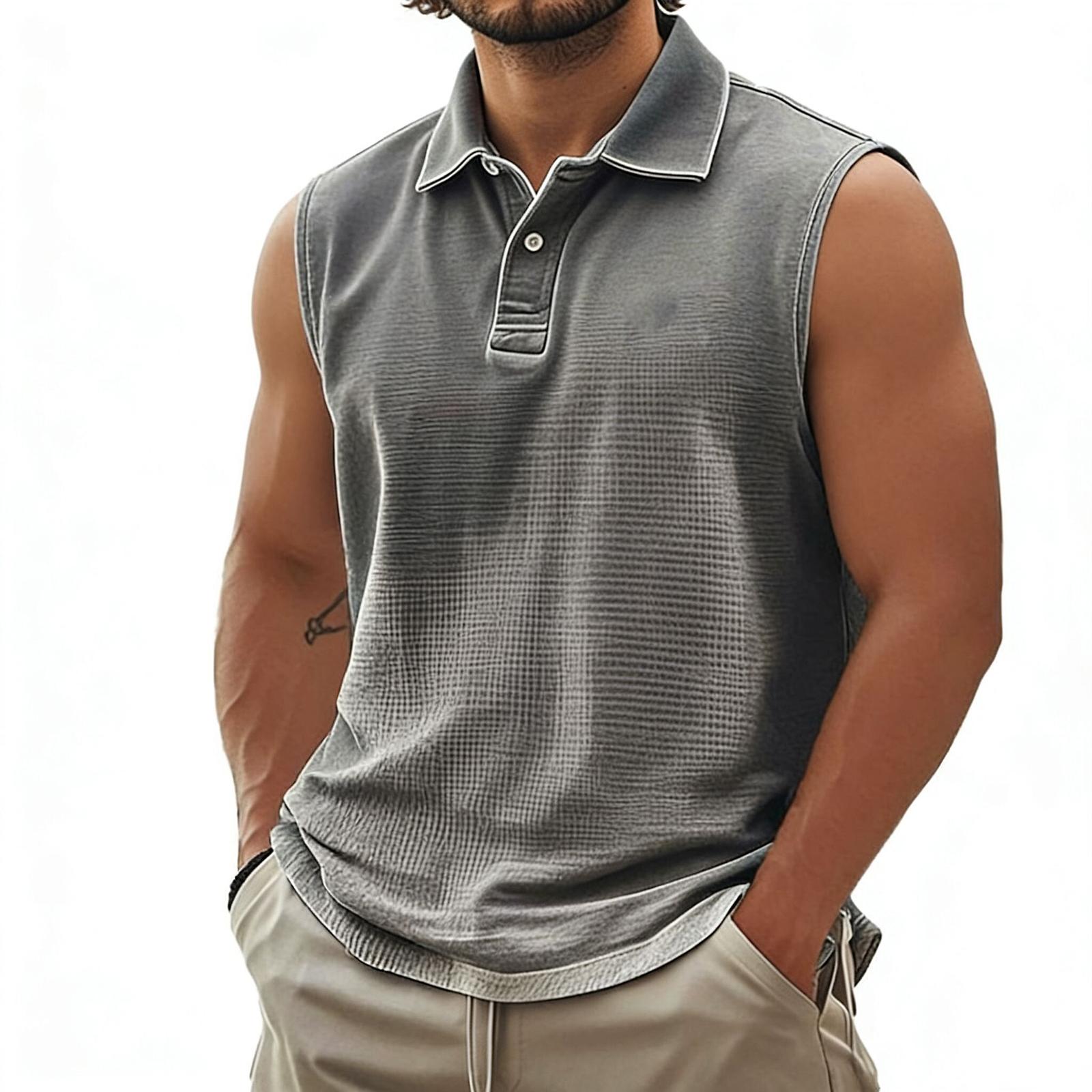 Мужская спортивная майка однотонная повседневная свободная без рукавов XXL