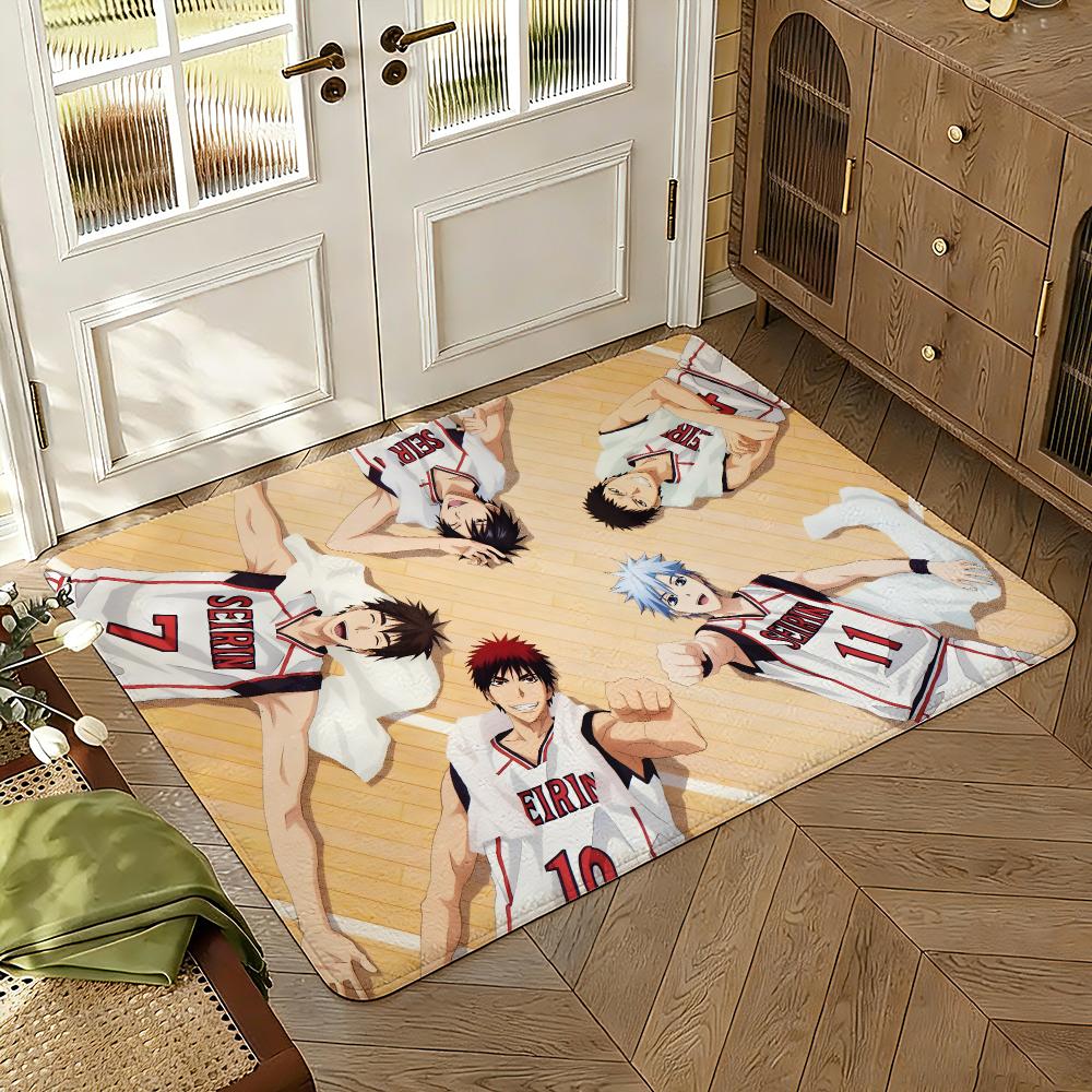 Kuroko s Basketball Floor Mat Soft Thickened Absorbent Non-Slip Bedroom Living Room Door Mat Home Decor Flannel Rugs