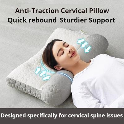 Upgrade Latex Traction Neck Pillow 1Pc High Weight Fine Fiber Orthopedic Support Multi Functional Sleeping Pillow