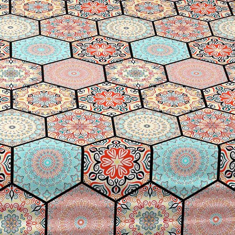 1 Cearșaf de pat mat cu model boem, Cuvertură de pat imprimată pentru dormitor, Lenjerie de pat (Excluzând fetele de pernă)