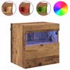 Wall Mounted TV Cabinet with LED Lighting Reclaimed Wood Look 40 x 30 x 40 cm Particleboard