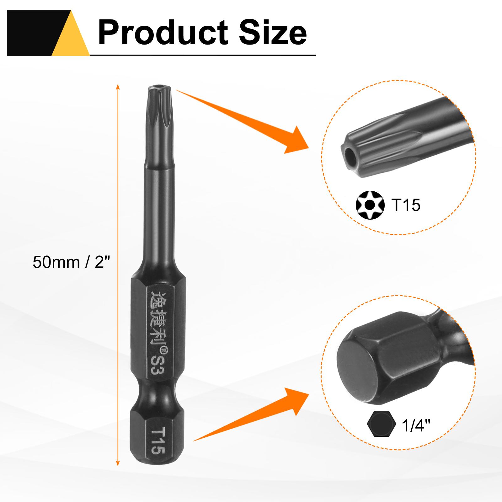 

10pcs Torx Screwdriver Bit 1/4 Hex Shank 50/70/100mm S3 Steel Magnetic Hex Screw Bits T6 T7 T8 T9 T10 T15 T20 T25 T27 T30 T40
