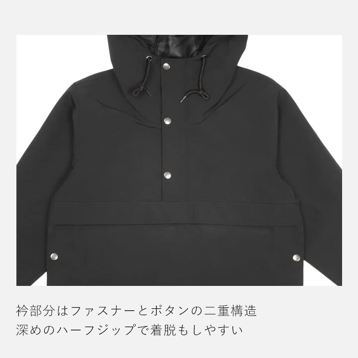 Anorak para adultos tamanho G Ultra-repelente à água (zíper meio) Preto,