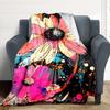 1pc Floral Print Blanket Warm, Cozy, And Soft, Suitable for Sofas, Beds, Cars, And Office Use.Perfect for Camping And Travel, Making It a Great Gift f