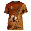 Letní pánská trička Kytara Grafika 3D Móda Hudba Tričko Pulovr Krátký rukáv O Výstřih Rock Hip Hop Topy Velké oblečení