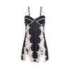 Women's Satin Push Up Padded Backless Cami Sleep Dress with Robe Lounge Set