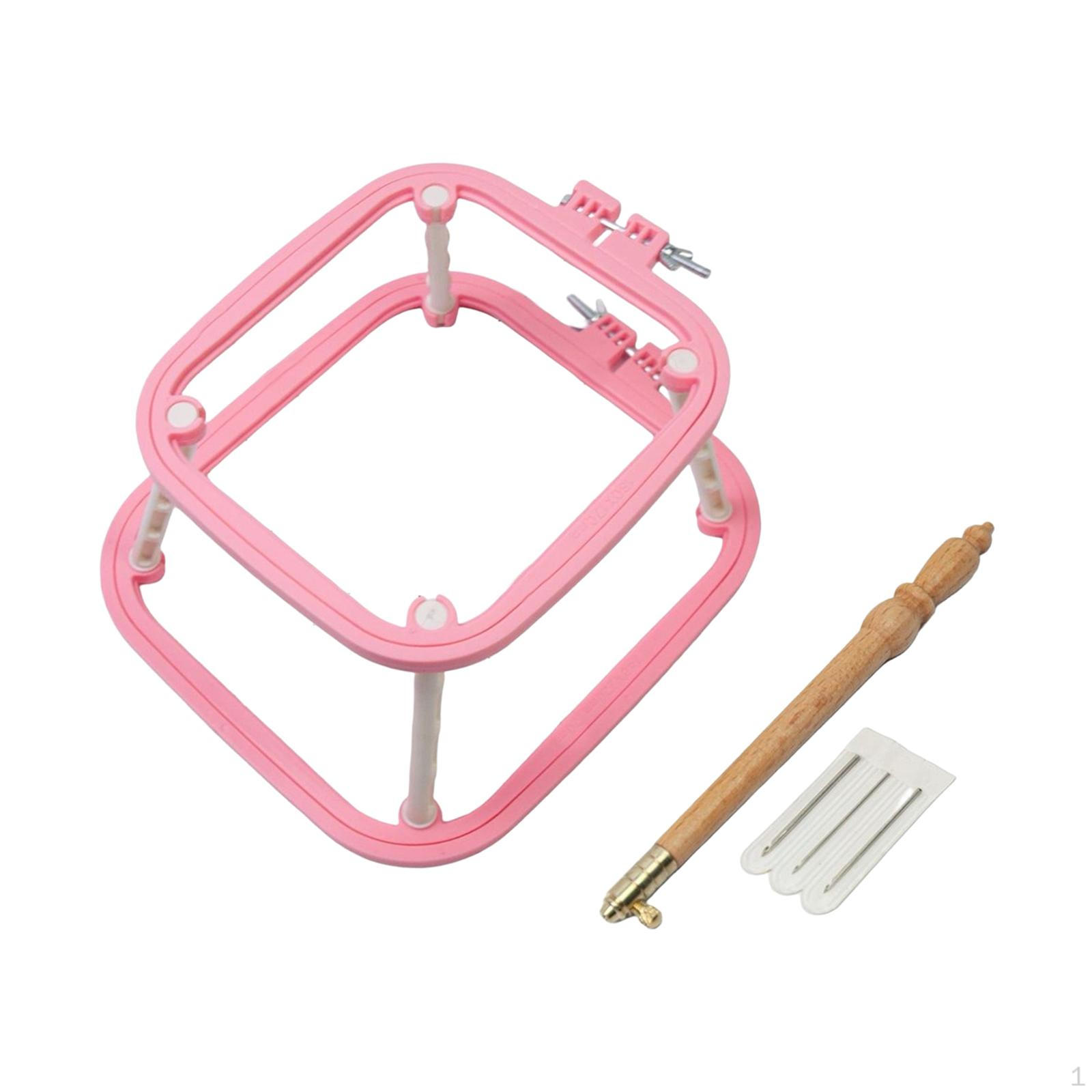 

Desktop Embroidery Frame Hoop Display Square Reusable Easy to Install Cross Stitch красный