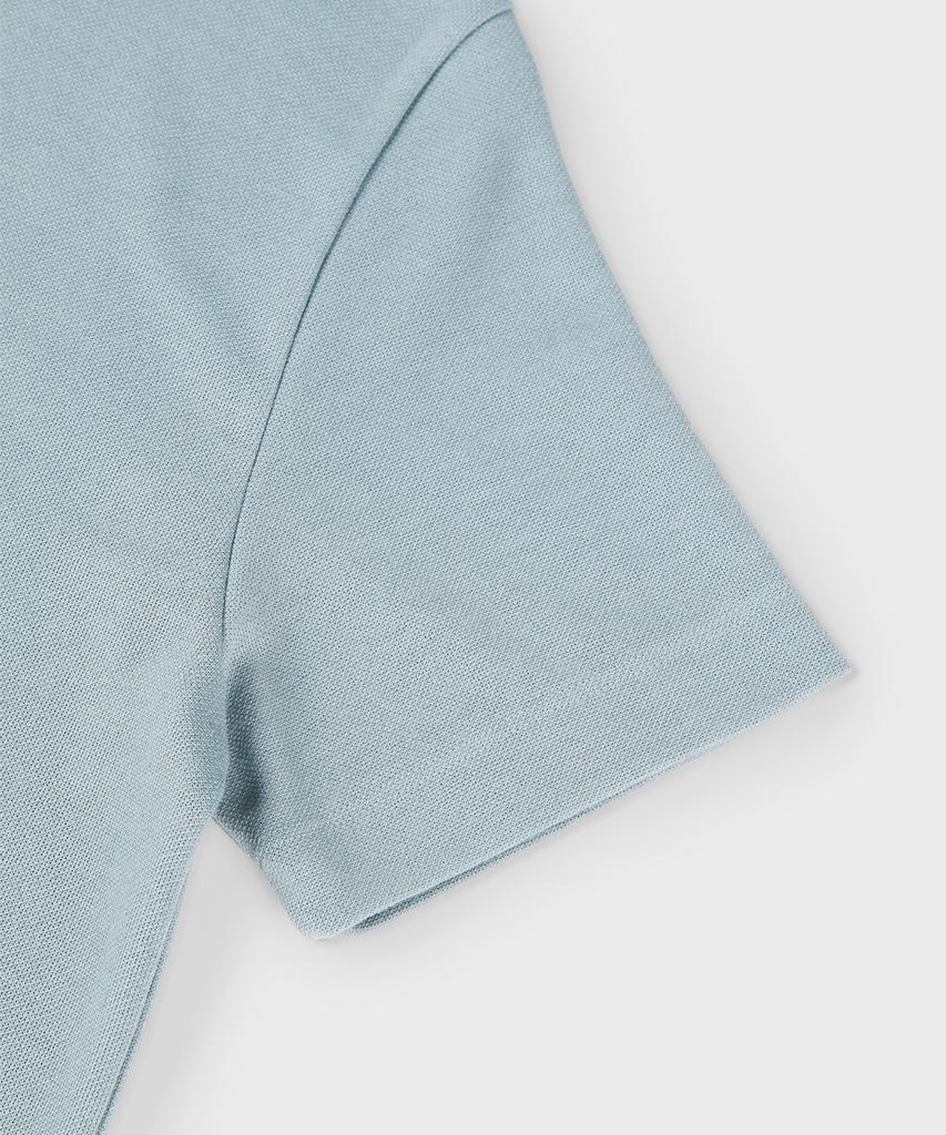 PANICALE Sky Blue Logo Short Sleeve Polo Knit