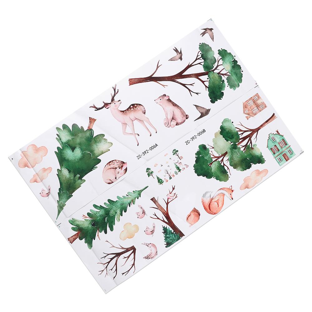 

ПВХ мультфильм животных лес Наклейка на стену животных декоративные наклейки на стену стены