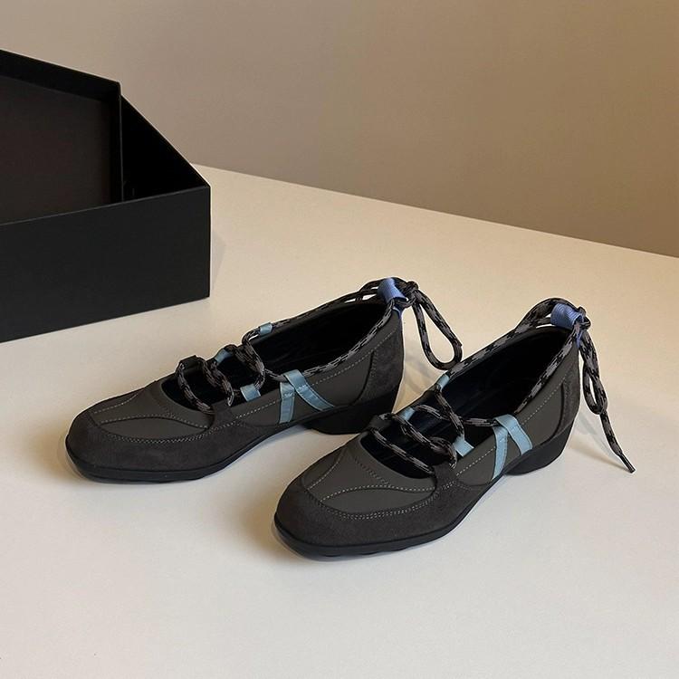 Cowhide version Small leather platform ballet shoes Women's straps Mary Jane single shoes Muffin loafer small leather shoes