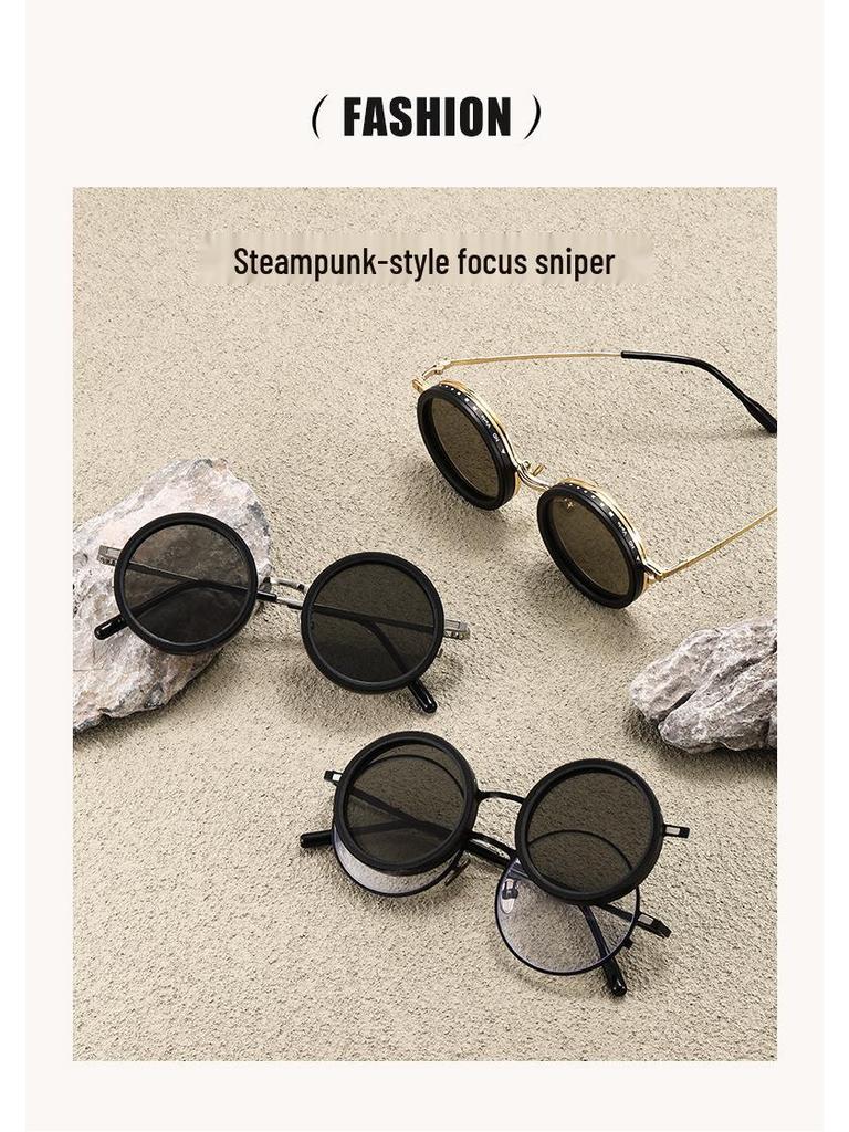 Polarized ND9-Stop Adjustable Magnetic Clip-on Sunglasses for Prescription Eyeglasses