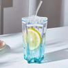 Tazza da bere in vetro a forma di stella a cinque punte da 300 ml, Tazza a stella ad alta bellezza sfumata con coperchio, Nuove Tazze da bere Rete Rossa per la Casa, Articoli da tavola