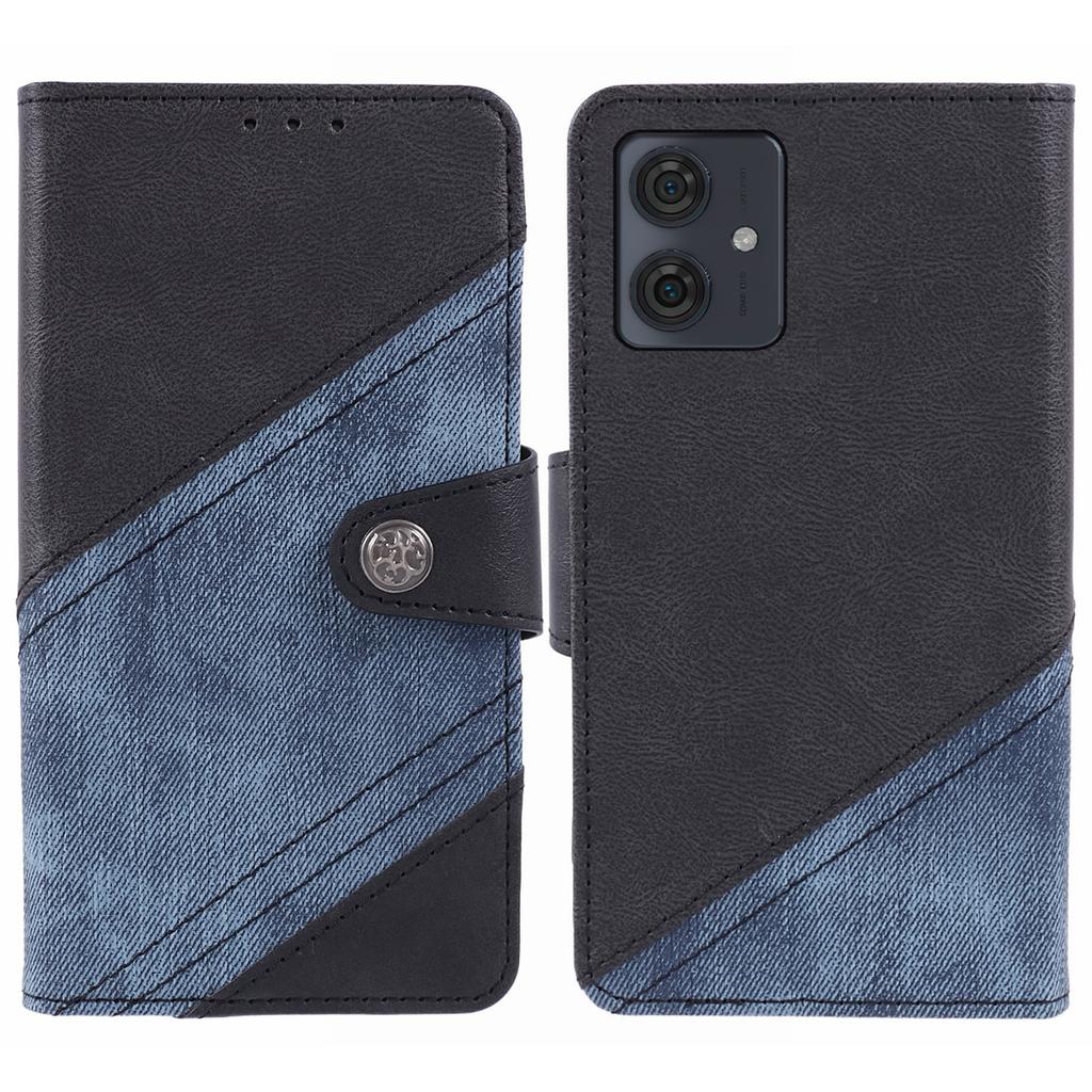 For Motorola Moto G54 5G PU Leather Cell Phone Case Splicing Crazy Horse Texture Wallet Cover