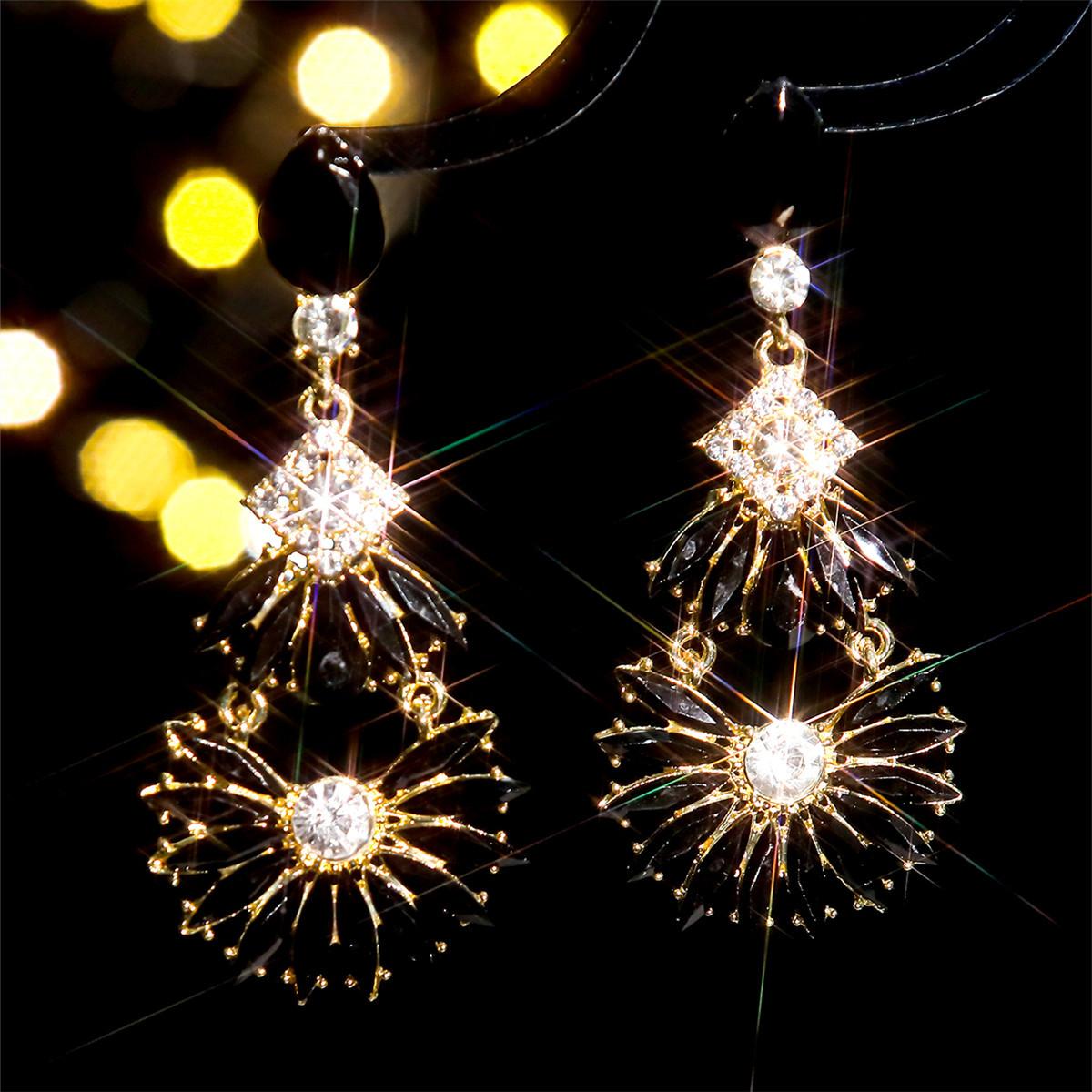 Модные, высококачественные женские серьги-пусеты с цветными стеклянными стразами, модные хрустальные серьги