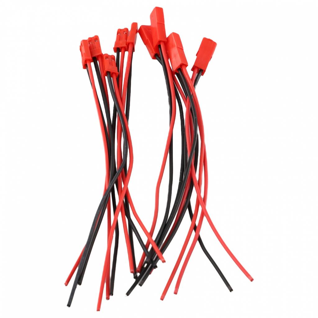 Connector Pre Wired Cable Set 2P Male + Female Pair 200mm Red + Black Wire
