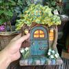 Fairy Tale Doorplate Resin Figurine, Fairy House Statue, Gardening Park Decoration, Craftwork