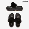 Authentic Crocs Women's Teen Winter Fur Crocs Fur Slippers Fur Slides Office School Fur Indoor Shoes Winter Boots Black
