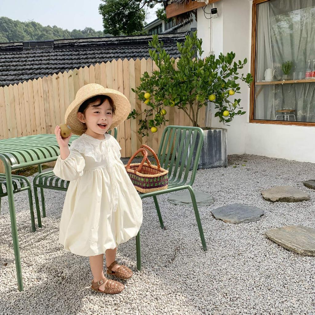 SLINX Baby Girl Dress with Detachable Cute Fluffy and Perfect for and Ages White Collar, Princess-Style Tunic, Gathered, Spring, Summer, Fall, 1-6