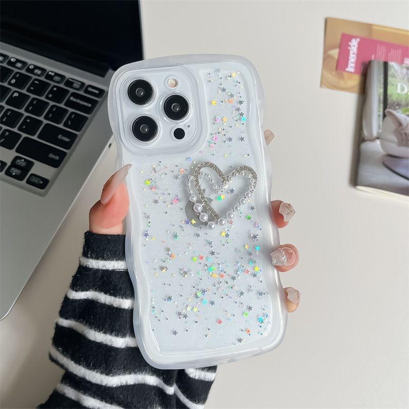 Epoxy mobile phone case 16E Apple 16PROMAX, 15 glitter 14 transparent 13mini simple 6/12 applicable
