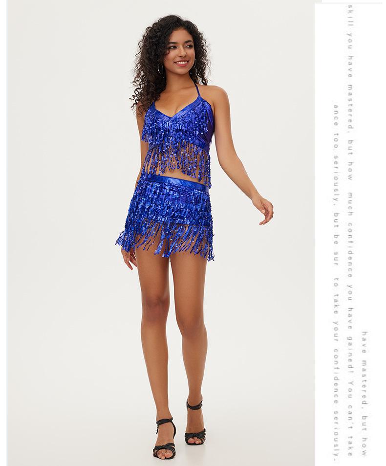 Cross-border Belly Dance Jazz Costume: Nightclub Tassel Uniform, Sequined Skirt