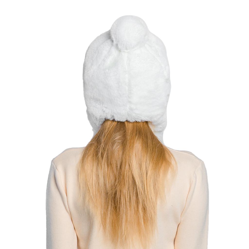 Luxurious Women's Faux Fur Winter Hat with Ear , Warm and Stylish, Perfect for Cold , One Size Fits All