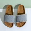 2025 Foreign Trade Slippers Women Wear Denim Cross-double Buckle Beach Sandals and Boken Soft Slippers