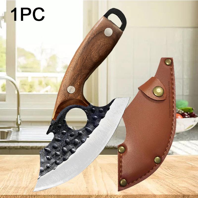 

4,9-дюймовый ручной кованый нож для обвалки сыра пиццы маленькие карманные кухонные ножи из нержавеющей стали нарезка мини-нож для готовки с ножнами